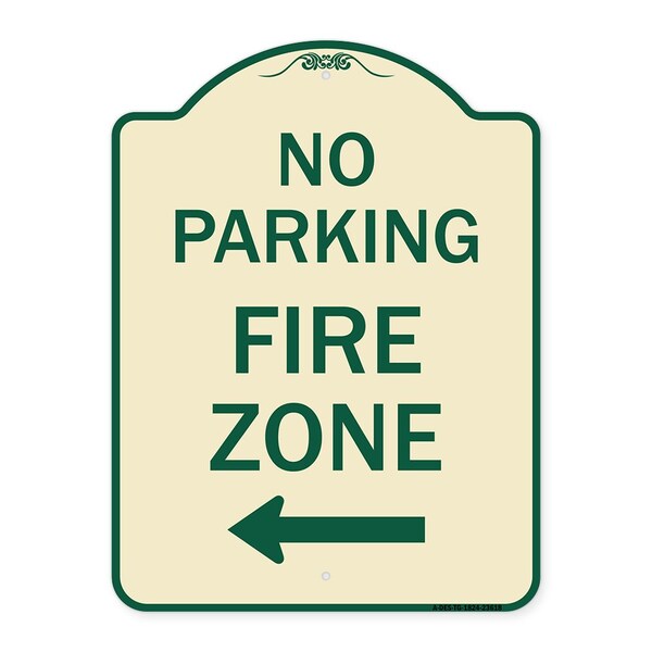 Signmission No Parking Fire Zone W/ Left Arrow Heavy-Gauge Aluminum Architectural Sign, 24" x 18", TG-1824-23618 A-DES-TG-1824-23618 - main